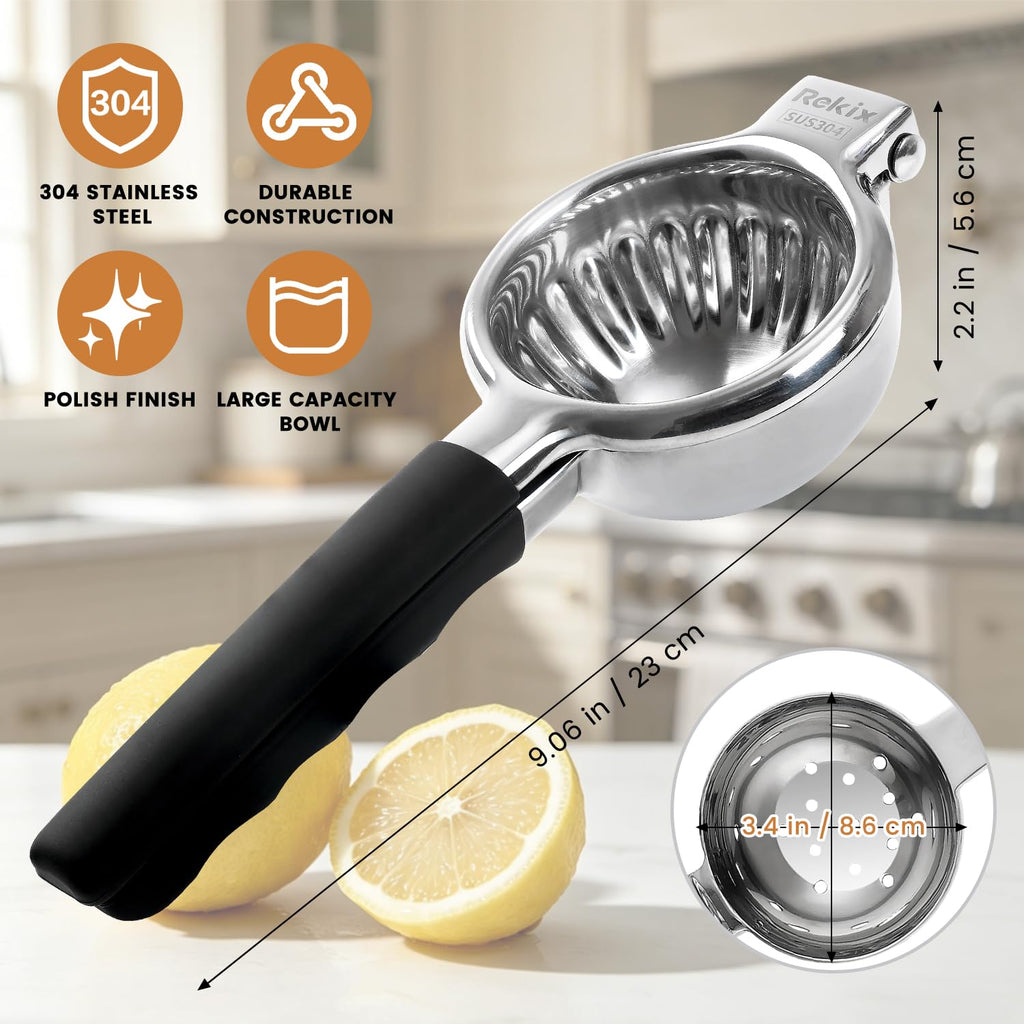 Rekix Lemon Squeezer, 8.7" Heavy Duty Manual Citrus Juicer for Limes