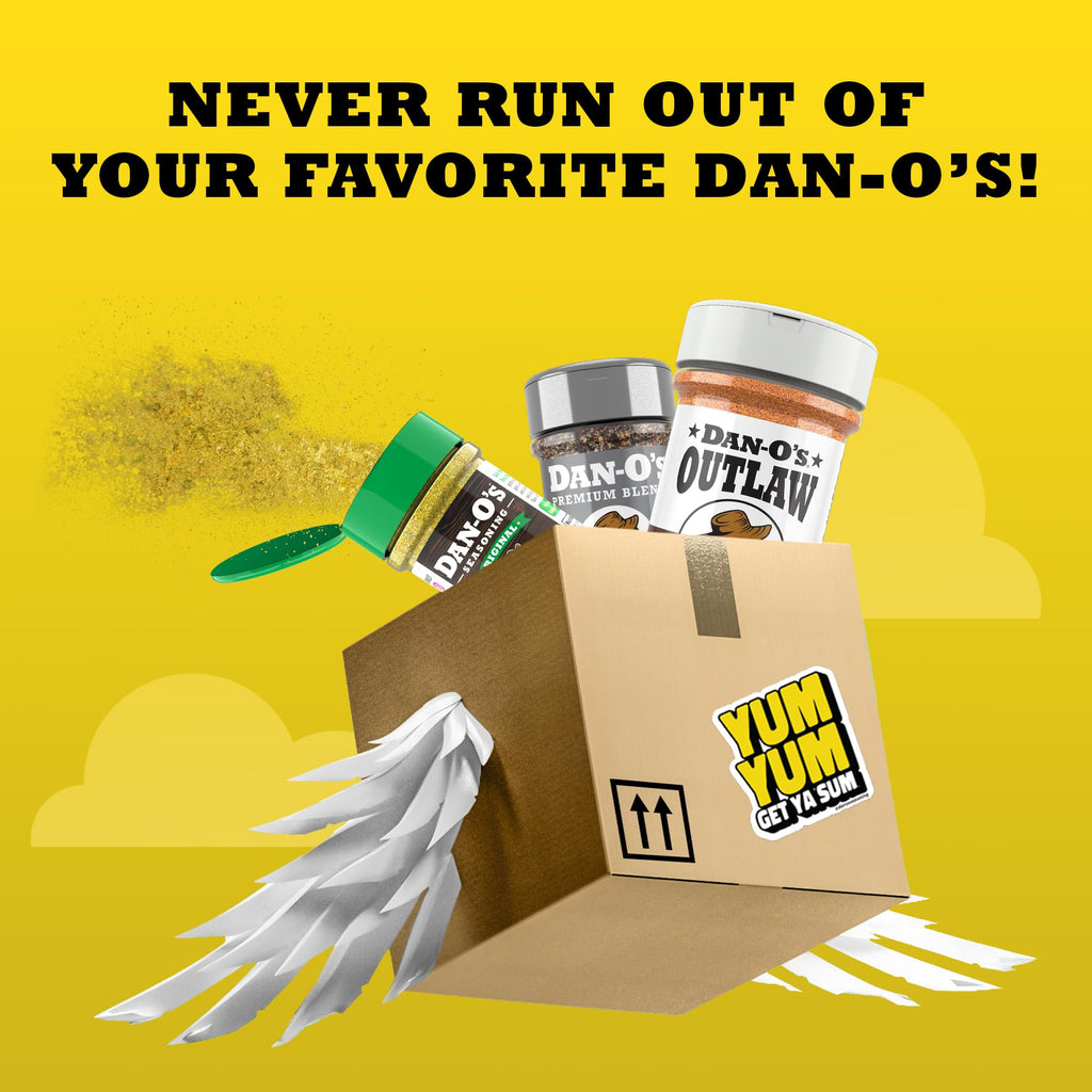Dan-O’s Outlaw Butter Dust Seasoning – 6.9 oz – Buttery All Purpose Seasoning for Chicken, Vegetables & Popcorn – Sugar Free, Zero Calorie Dry Spice Blend