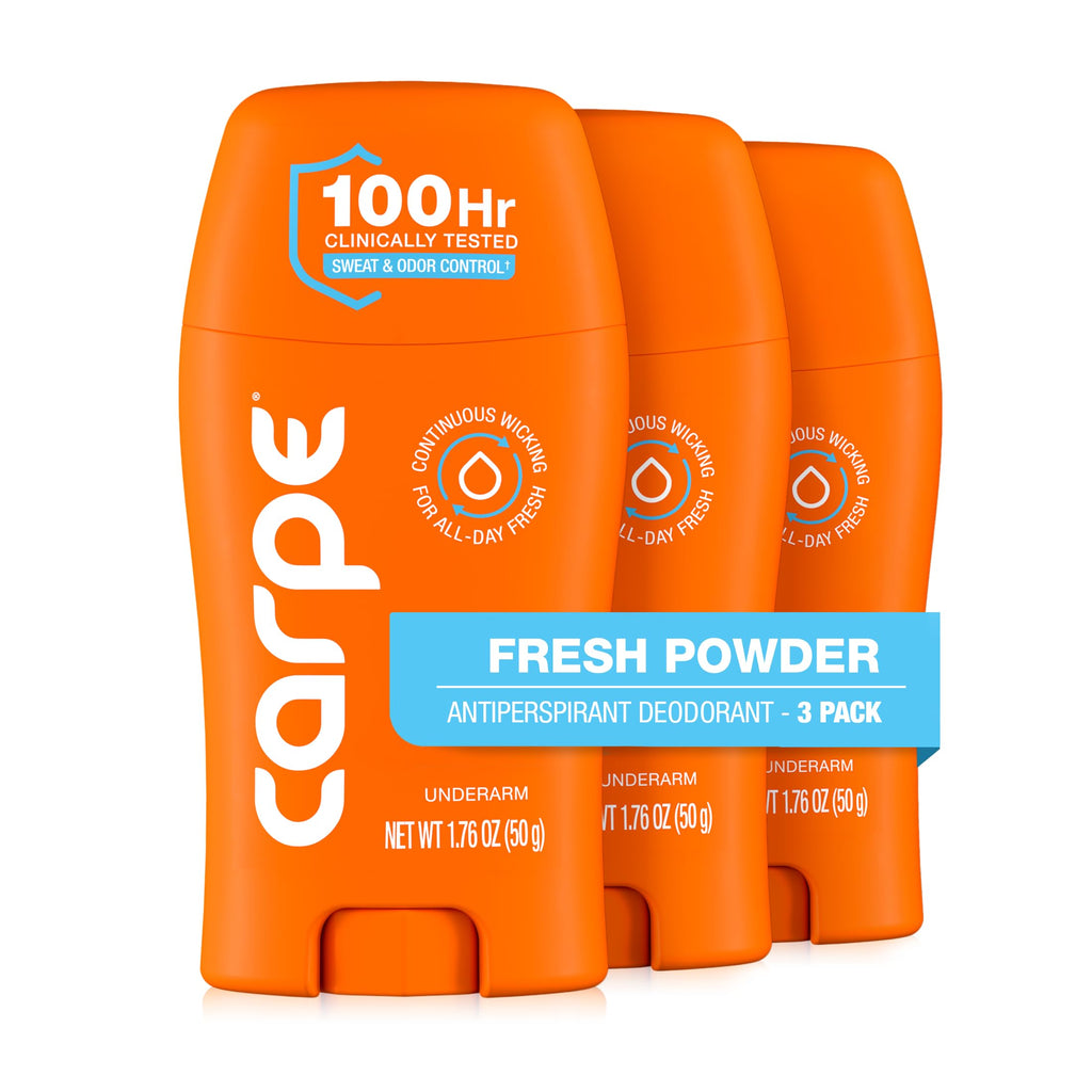 Carpe 100-Hour Deodorant Antiperspirant for Men, Clean Sport - 2 Pack