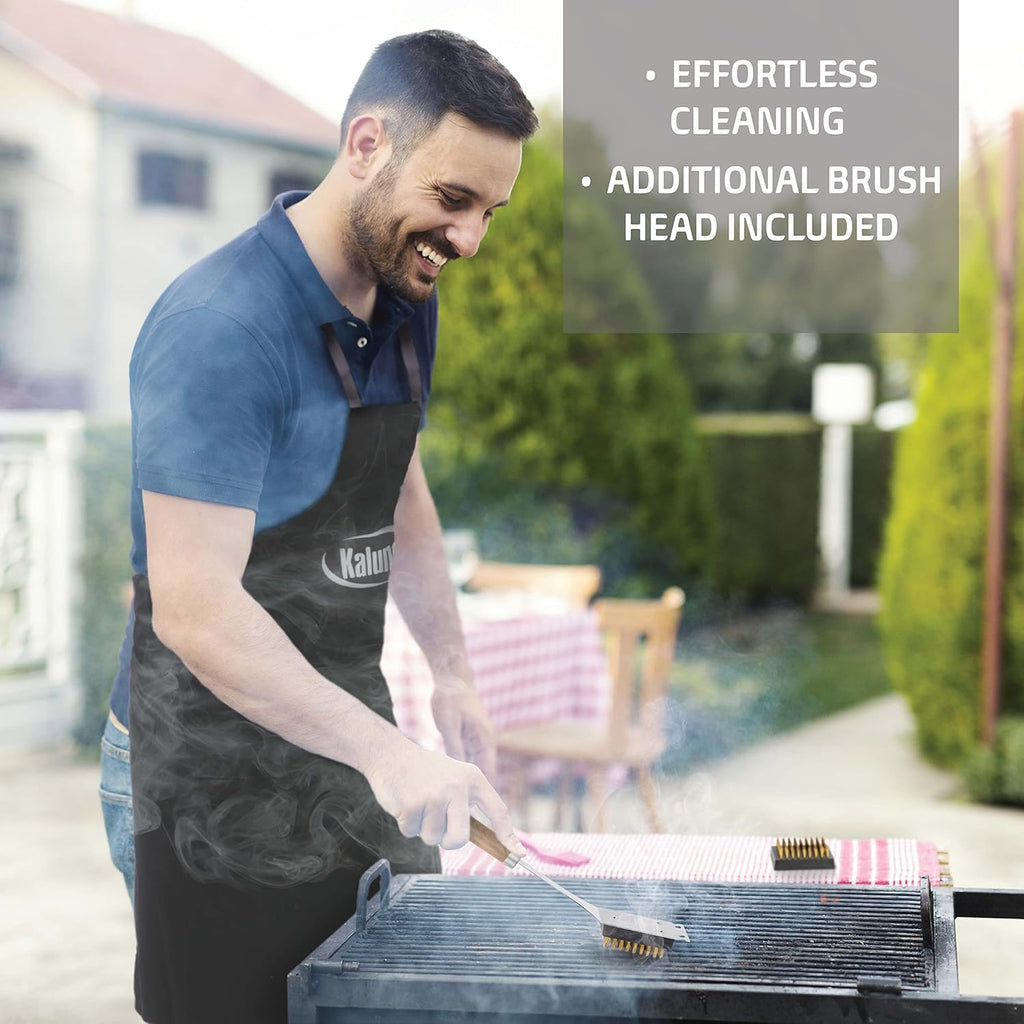 Kaluns Grilling Accessories, Gifts for Men Christmas Grilling Gifts for Dad, Heavy Duty Stainless Steel BBQ Grill Tools Set for Outdoor Grill with Aluminum Case and Apron, Birthday Gifts for Men Dad