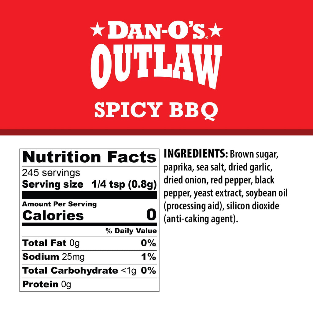 Dan-O’s Outlaw Butter Dust Seasoning – 6.9 oz – Buttery All Purpose Seasoning for Chicken, Vegetables & Popcorn – Sugar Free, Zero Calorie Dry Spice Blend
