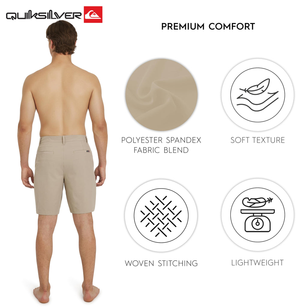 Quiksilver Men's Regular Fit Fixed Waist Water Friendly Active Hybrid Shorts