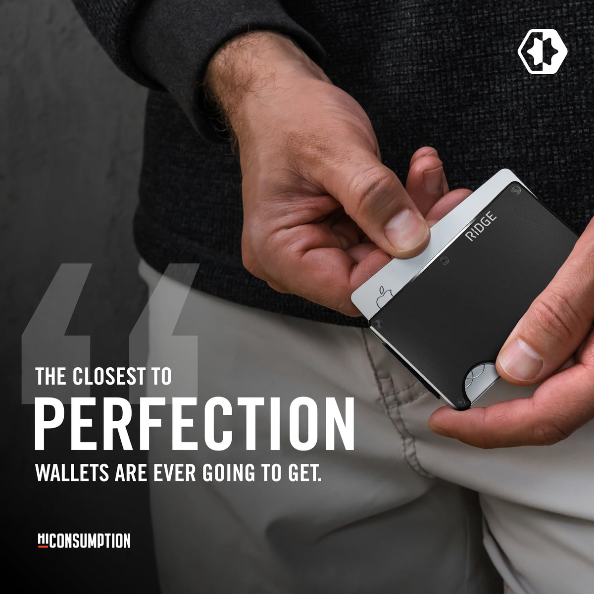The Ridge Wallet for Men - Slim Minimalist Compact Wallet and Card Holder, RFID Protected Front Pocket Wallets for Men with Integrated Money Clip (Matte Olive Titanium)