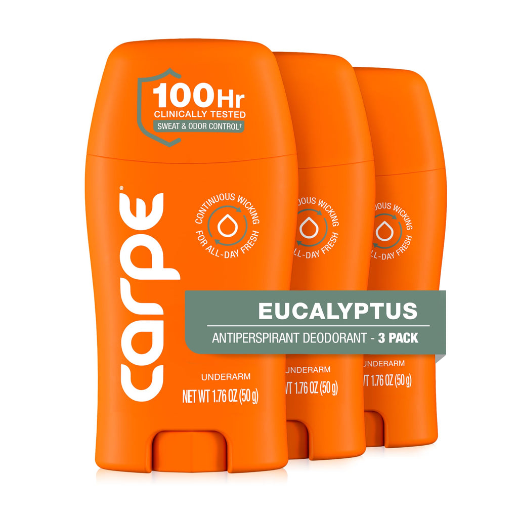 Carpe 100-Hour Deodorant Antiperspirant for Men, Clean Sport - 2 Pack