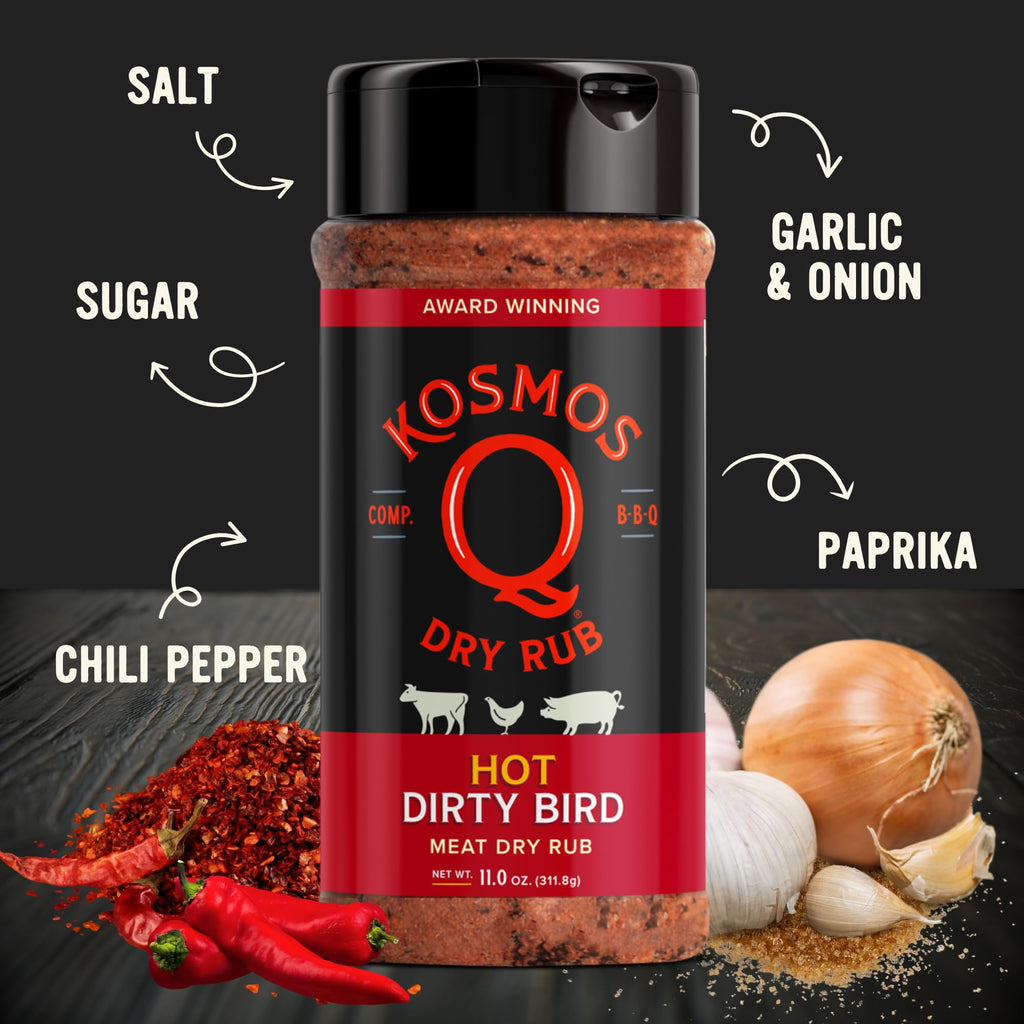 Kosmos Q Dirty Bird BBQ Dry Rub, Sweet & Spicy, 11 Oz