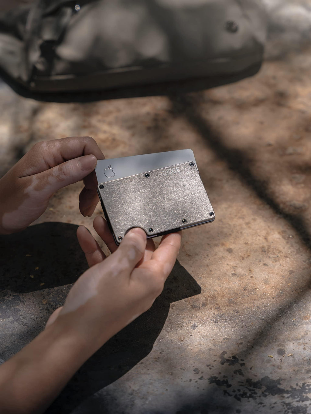The Ridge Wallet for Men - Slim Minimalist Compact Wallet and Card Holder, RFID Protected Front Pocket Wallets for Men with Integrated Money Clip (Matte Olive Titanium)