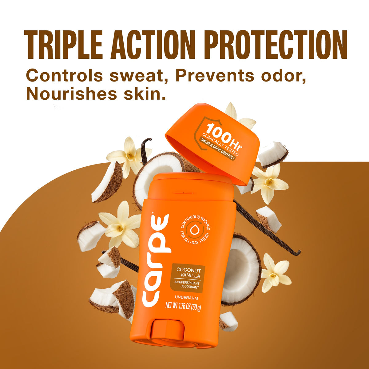 Carpe 100-Hour Deodorant Antiperspirant for Men, Clean Sport - 2 Pack