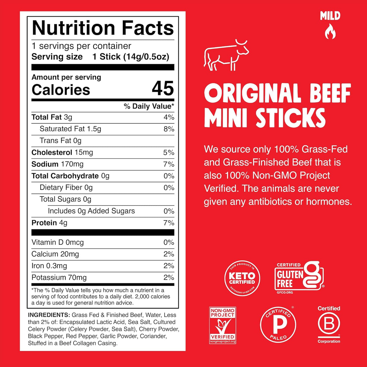 Chomps Original Beef Chomplings, Grass-Fed & Finished, 24ct, Protein Snack