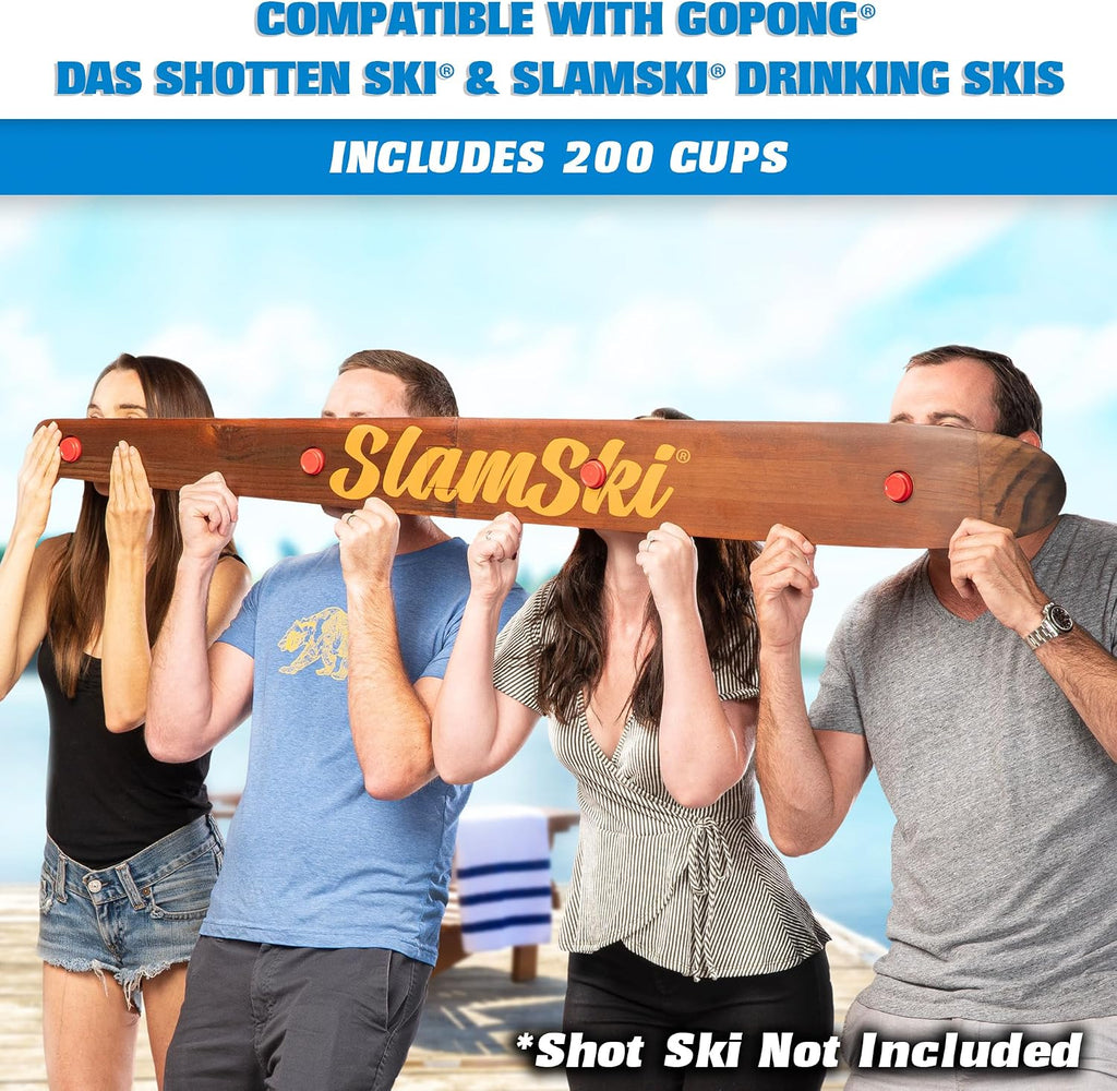 GoBig 200 Pack 2 oz Plastic Shot Cups - Mini 2oz Party Cups, Red