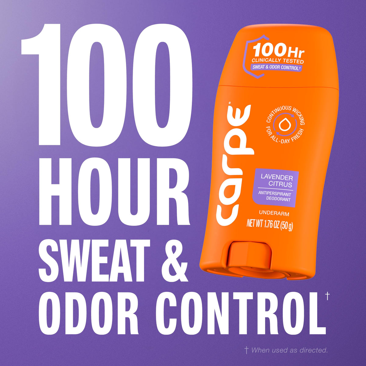 Carpe 100-Hour Deodorant Antiperspirant for Men, Clean Sport - 2 Pack