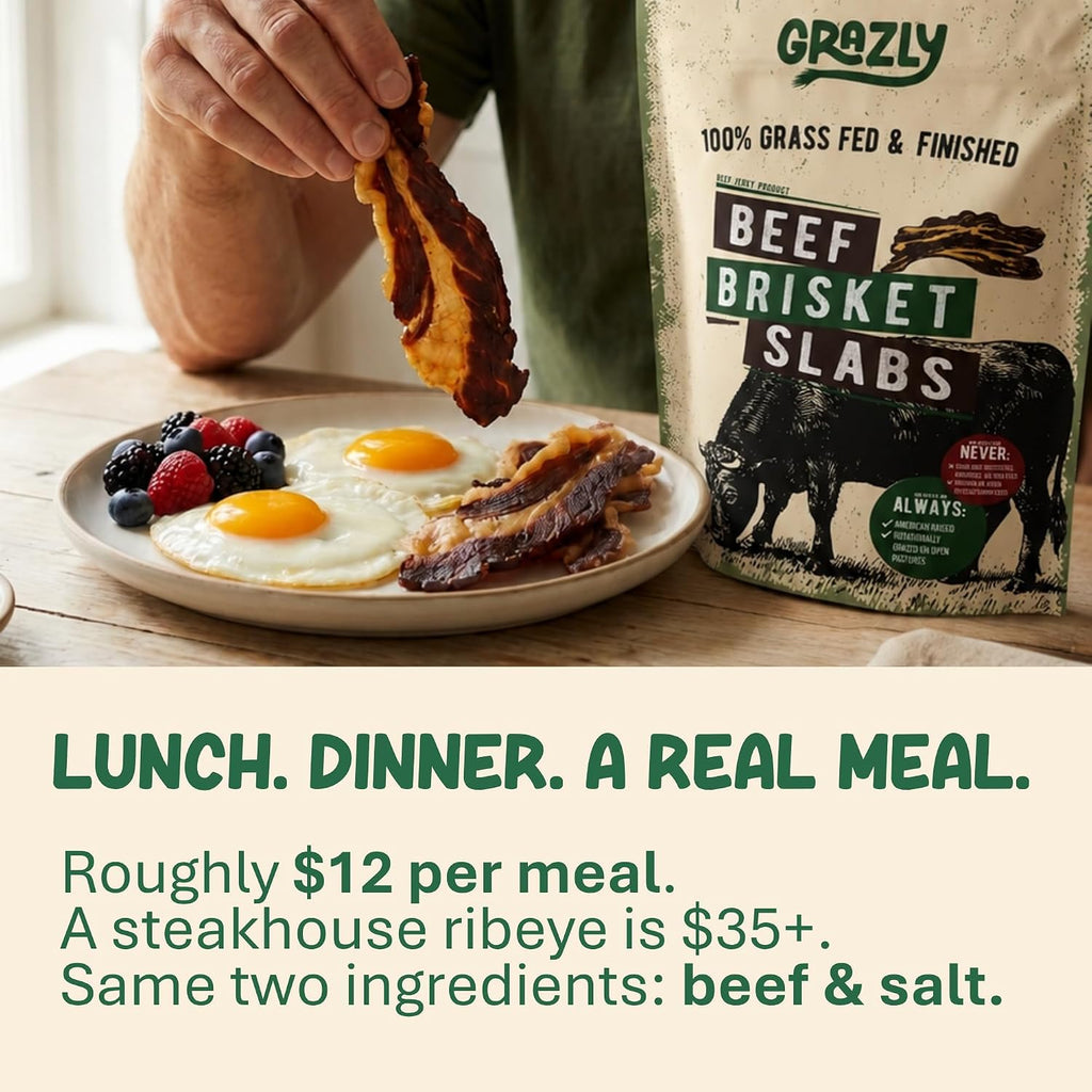 Grazly Beef Brisket Slab - Steakhouse Quality, 5 oz Bag