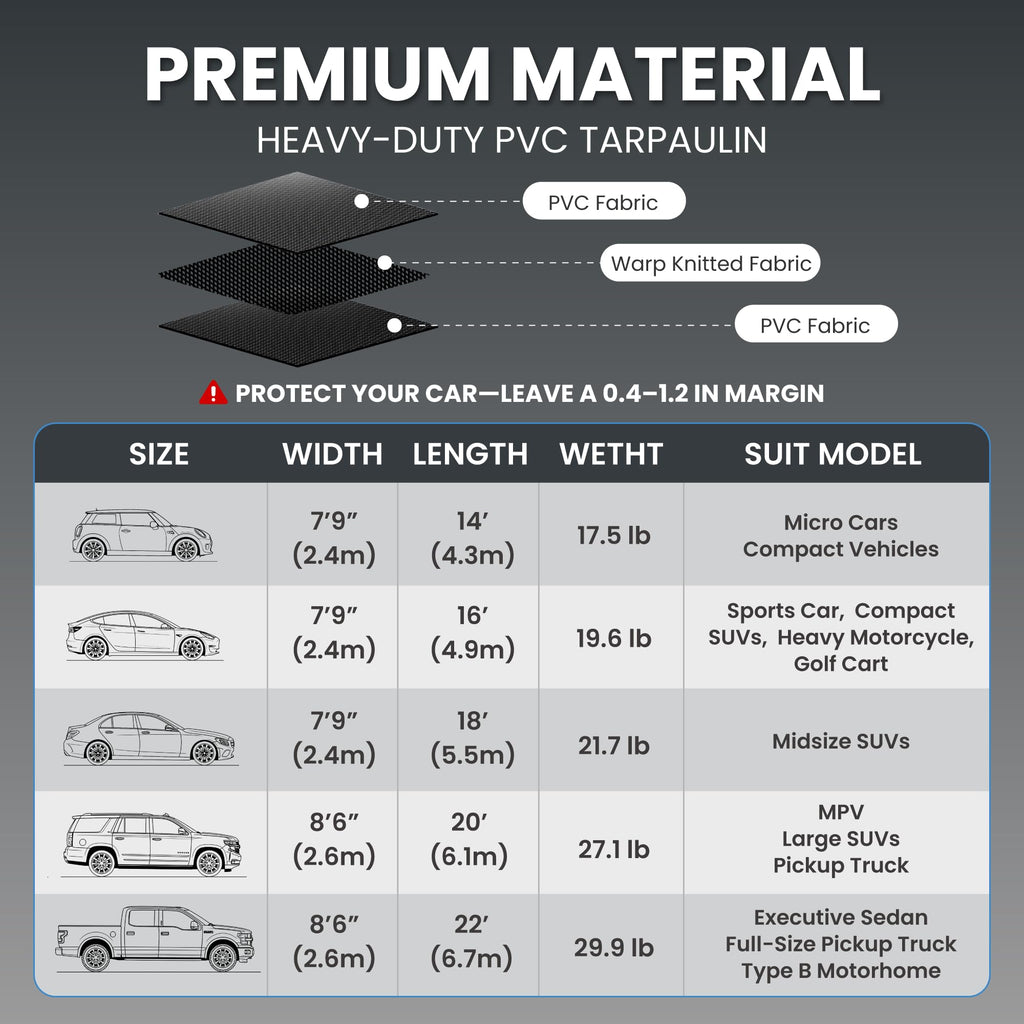 7'9" x 18' Garage Floor Mat, 610GSM PVC Containment Mat for Cars