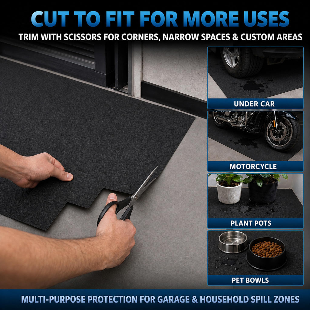 7'9" x 18' Garage Floor Mat, 610GSM PVC Containment Mat for Cars