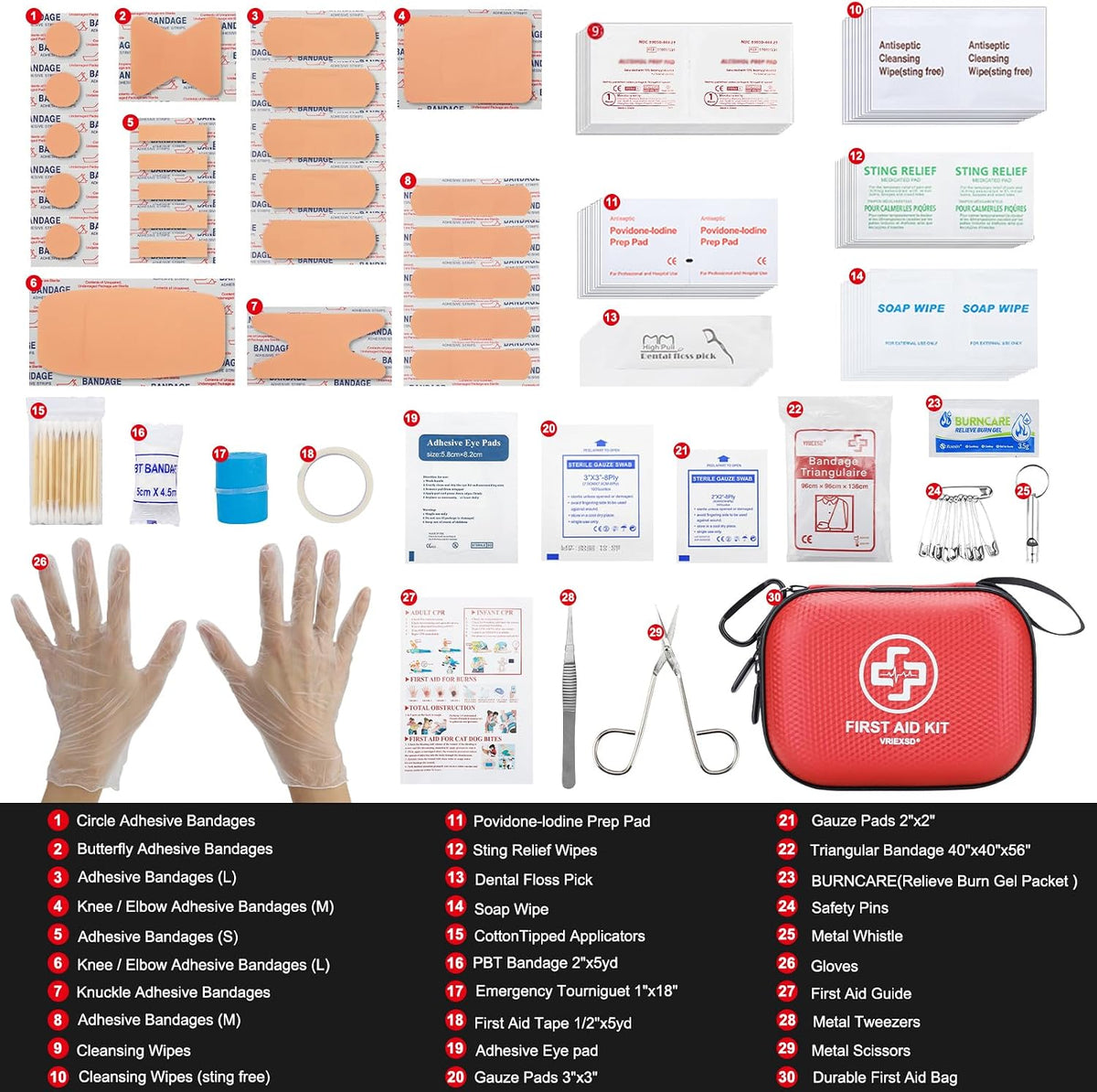 Mini First Aid Kit - 150 Piece Small Waterproof EVA Hard Shell Case