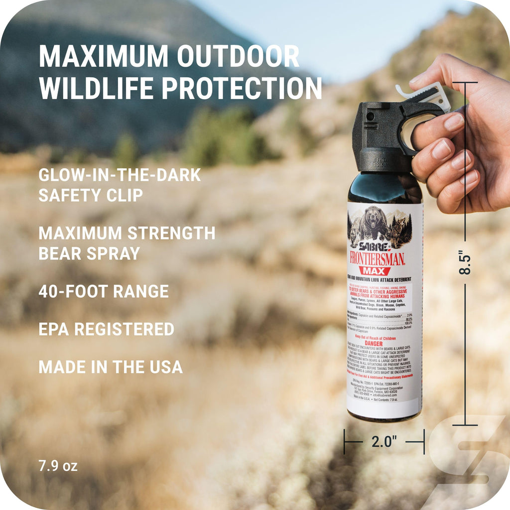 SABRE Frontiersman MAX Bear Spray, EPA Registered for 9 Animal Species