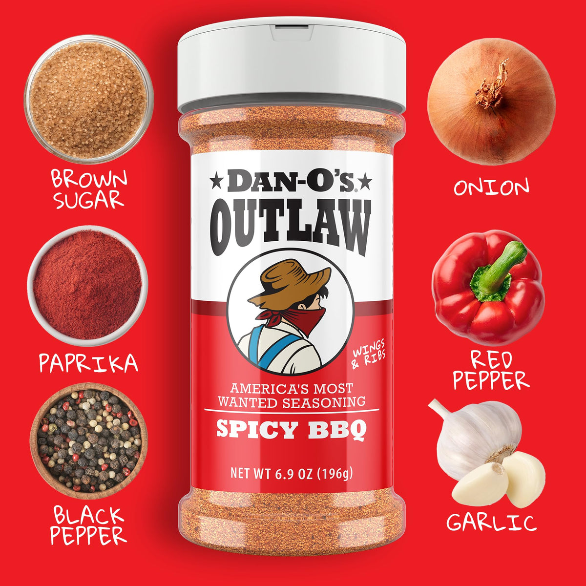 Dan-O’s Outlaw Butter Dust Seasoning – 6.9 oz – Buttery All Purpose Seasoning for Chicken, Vegetables & Popcorn – Sugar Free, Zero Calorie Dry Spice Blend