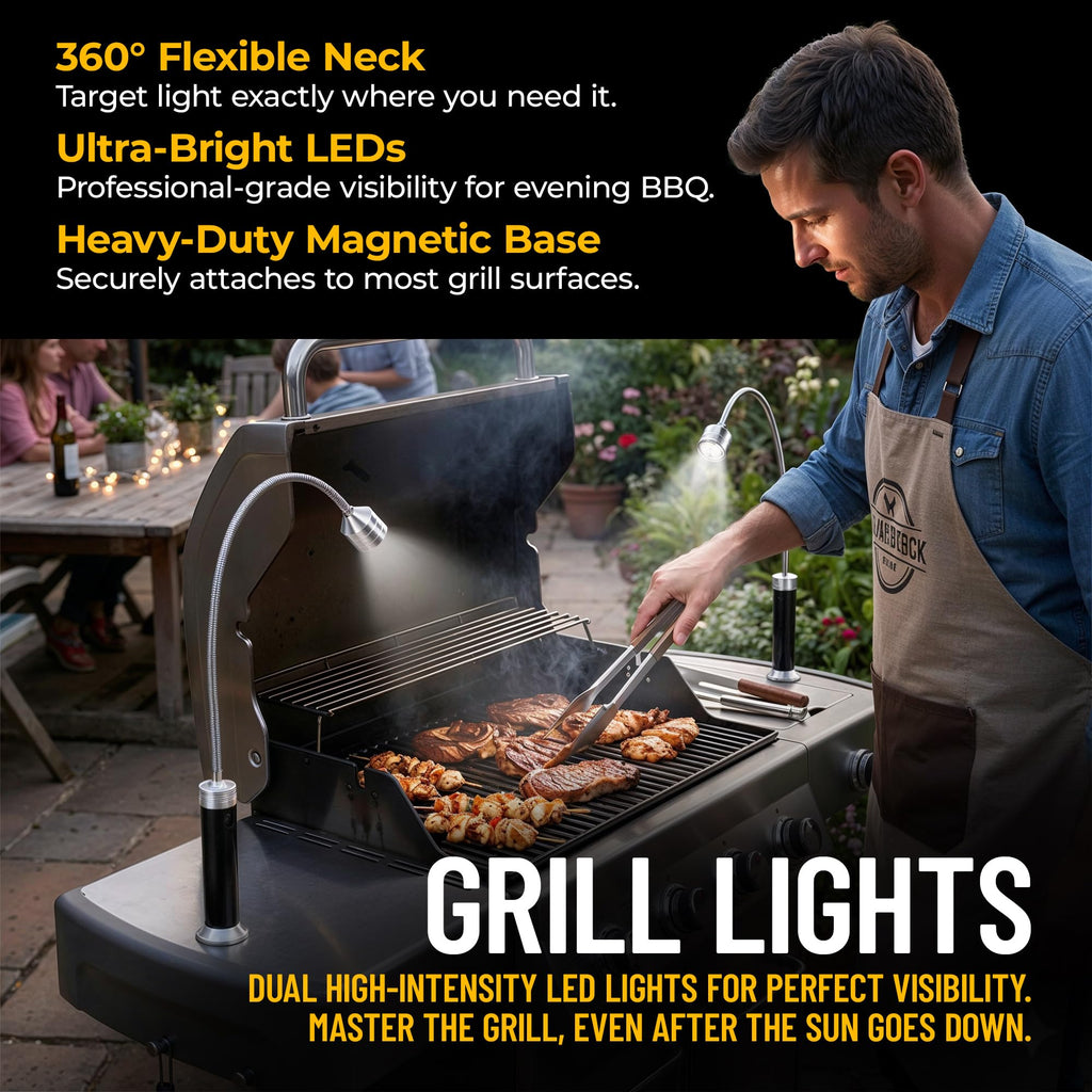 Kaluns Grilling Accessories, Gifts for Men Christmas Grilling Gifts for Dad, Heavy Duty Stainless Steel BBQ Grill Tools Set for Outdoor Grill with Aluminum Case and Apron, Birthday Gifts for Men Dad