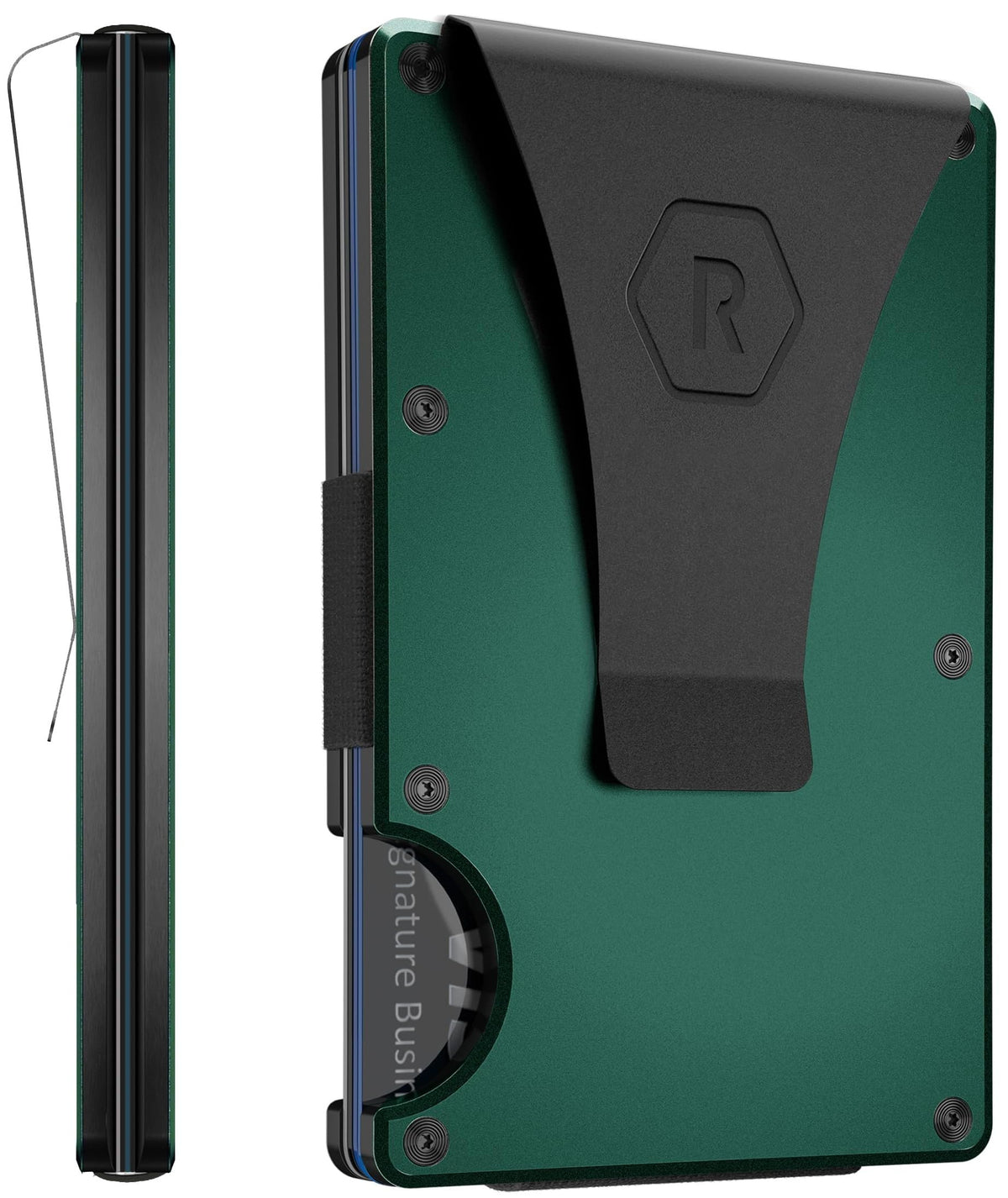 The Ridge Wallet for Men - Slim Minimalist Compact Wallet and Card Holder, RFID Protected Front Pocket Wallets for Men with Integrated Money Clip (Matte Olive Titanium)