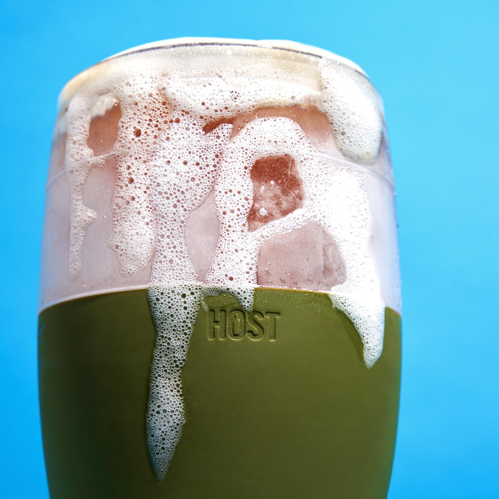 Host Freeze Beer Glasses, Freezable Beer Gifts for Men, Double Wall Insulated Pint Set, Tumbler for Cold Drinks, 16, Set of 2, Gray