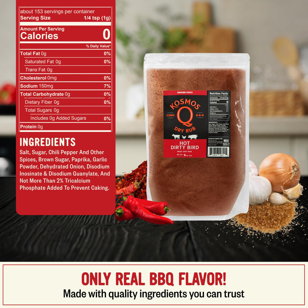 Kosmos Q Dirty Bird BBQ Dry Rub, Sweet & Spicy, 11 Oz