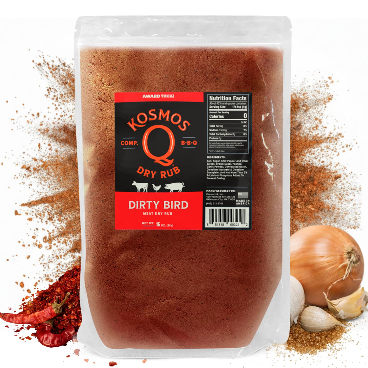 Kosmos Q Dirty Bird BBQ Dry Rub, Sweet & Spicy, 11 Oz
