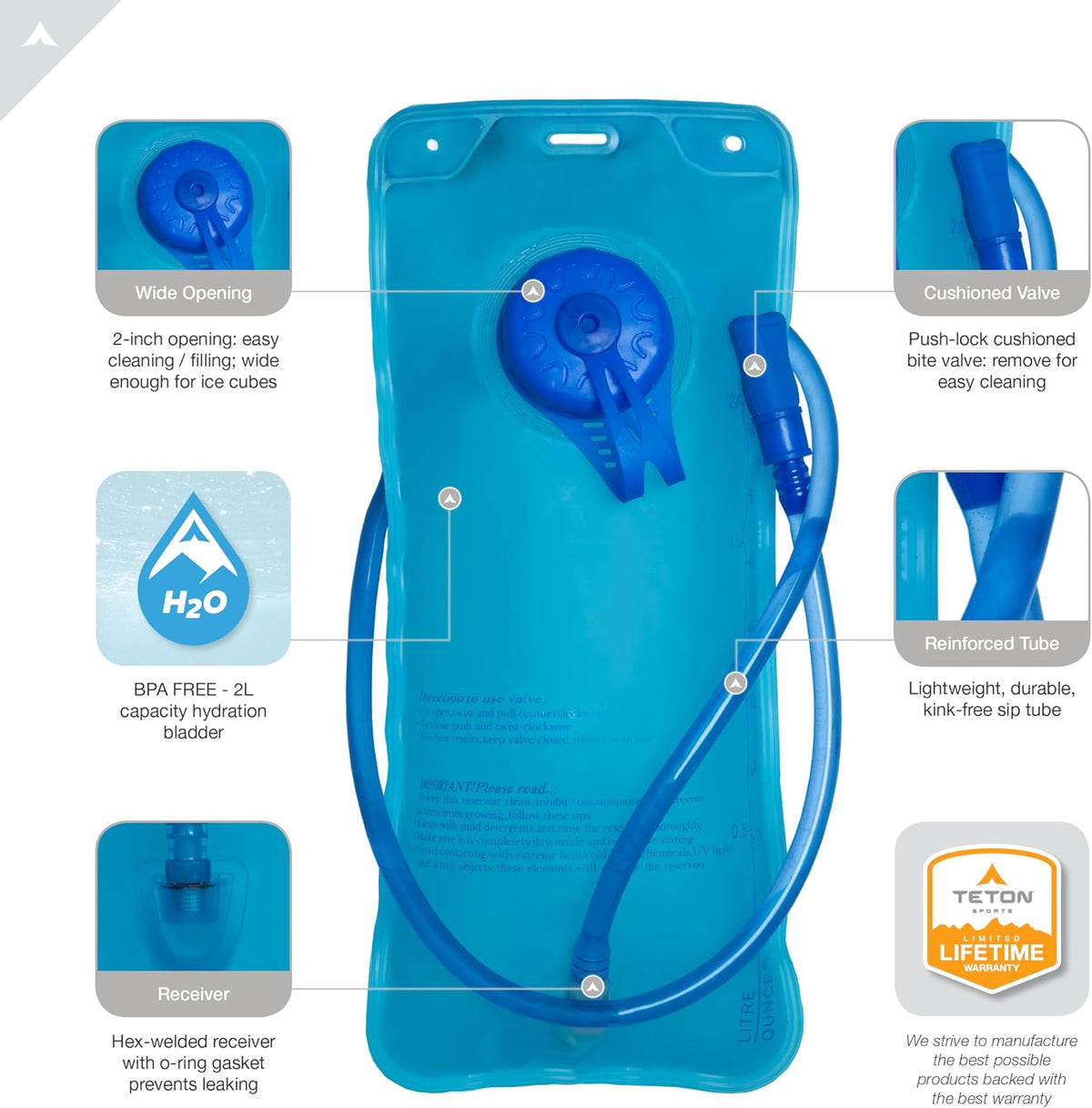 Teton Oasis/Trailrunner Hydration Backpack – Lightweight Water Pack with 2L/3L Bladder for Hiking, Running, Cycling, Biking 18L/22L Sizes – Sewn-in Rain Cover – Fits Men and Women