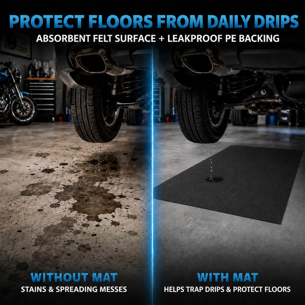 7'9" x 18' Garage Floor Mat, 610GSM PVC Containment Mat for Cars