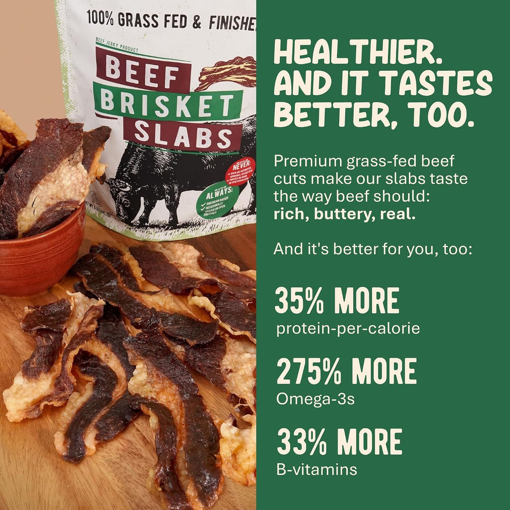 Grazly Beef Brisket Slab - Steakhouse Quality, 5 oz Bag