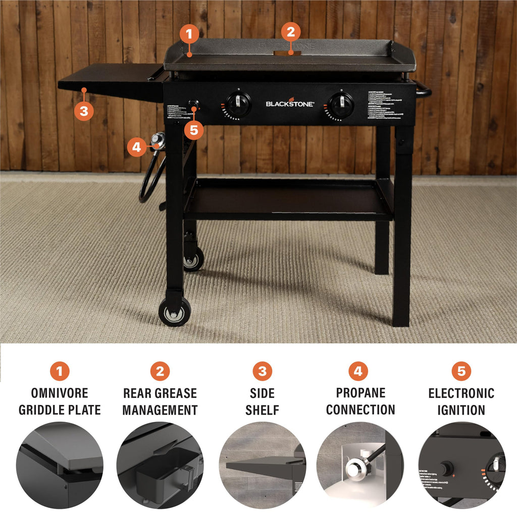 Blackstone® 1883 Original 28" Omnivore Griddle with Hood, Black