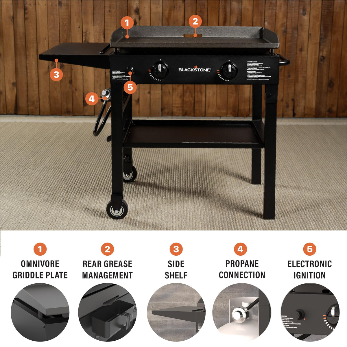 Blackstone® 1883 Original 28" Omnivore Griddle with Hood, Black