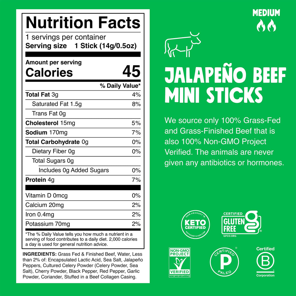 Chomps Original Beef Chomplings, Grass-Fed & Finished, 24ct, Protein Snack