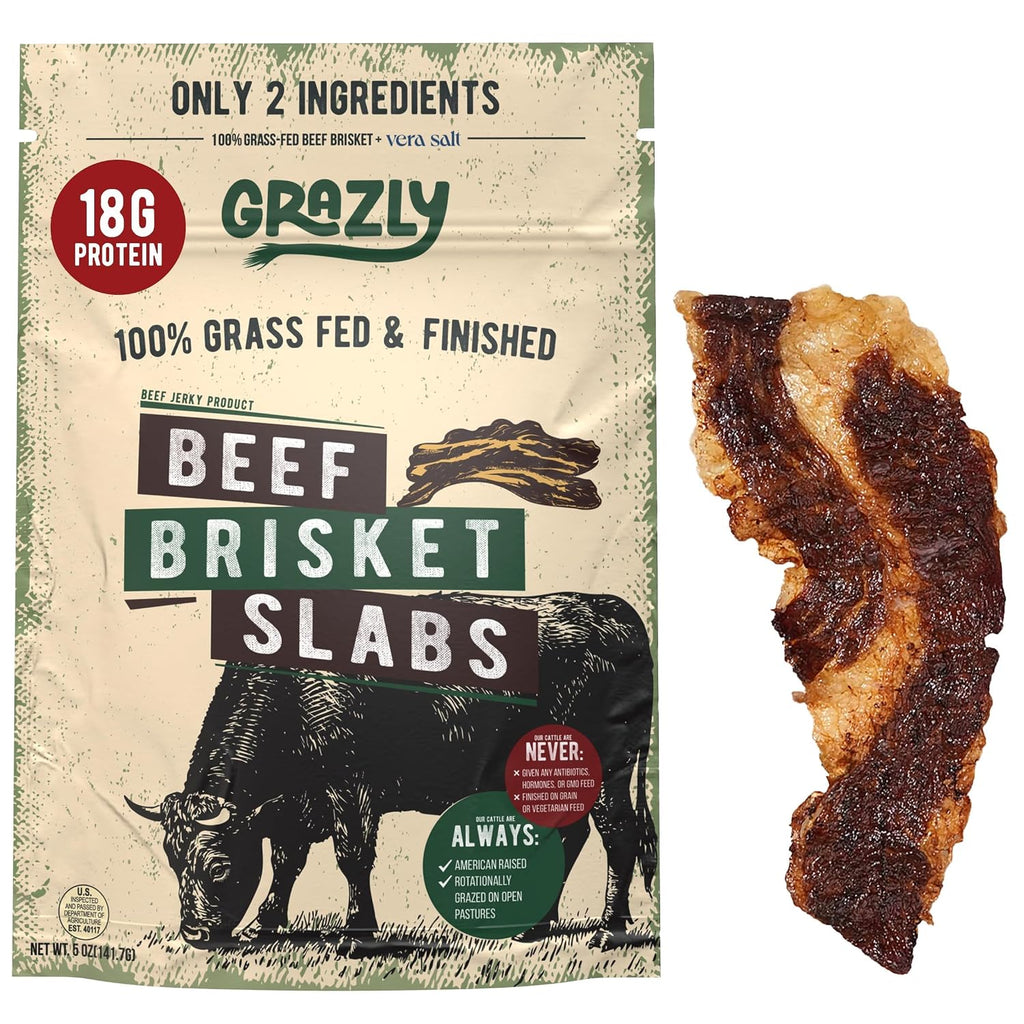 Grazly Beef Brisket Slab - Steakhouse Quality, 5 oz Bag