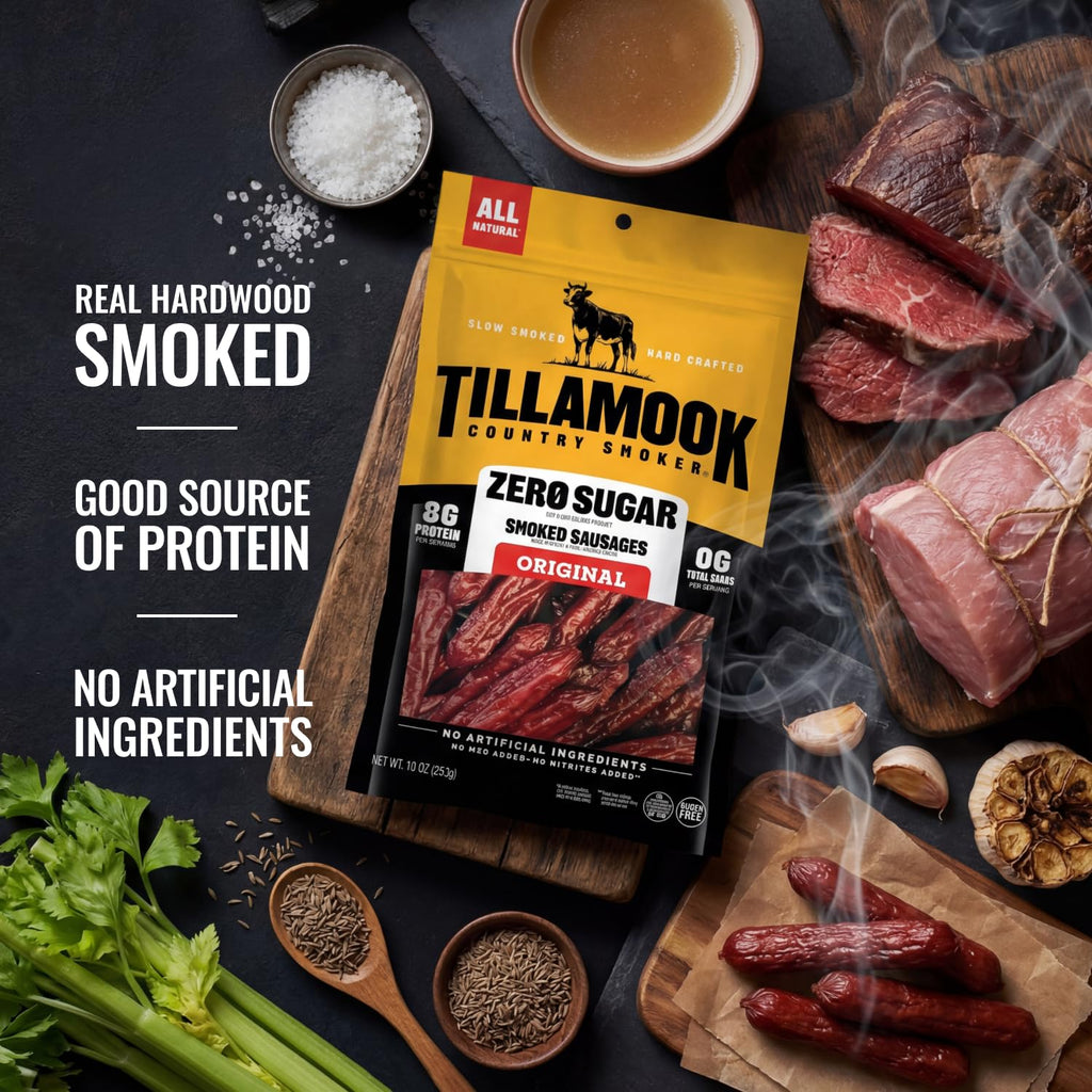 Tillamook Country Smoker Keto Friendly Zero Sugar Smoked Sausages, Original, 10 Ounce