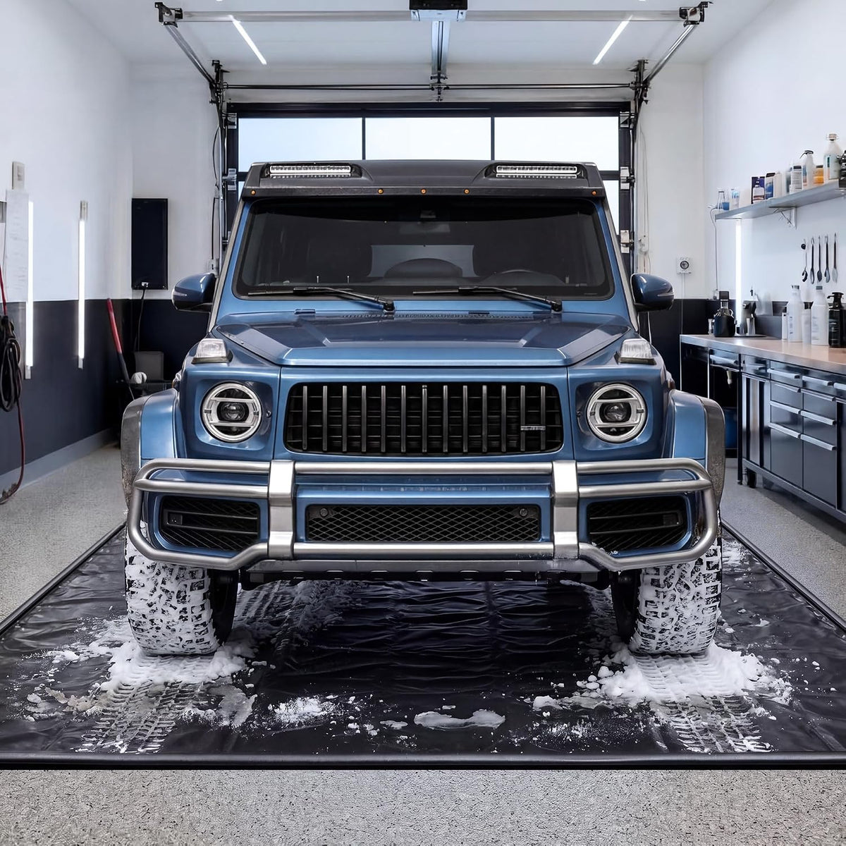 7'9" x 18' Garage Floor Mat, 610GSM PVC Containment Mat for Cars