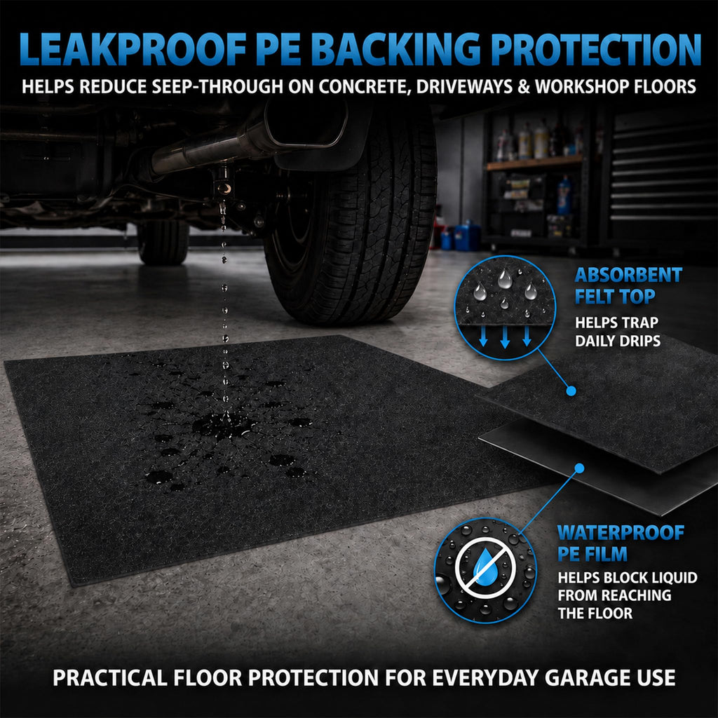 7'9" x 18' Garage Floor Mat, 610GSM PVC Containment Mat for Cars