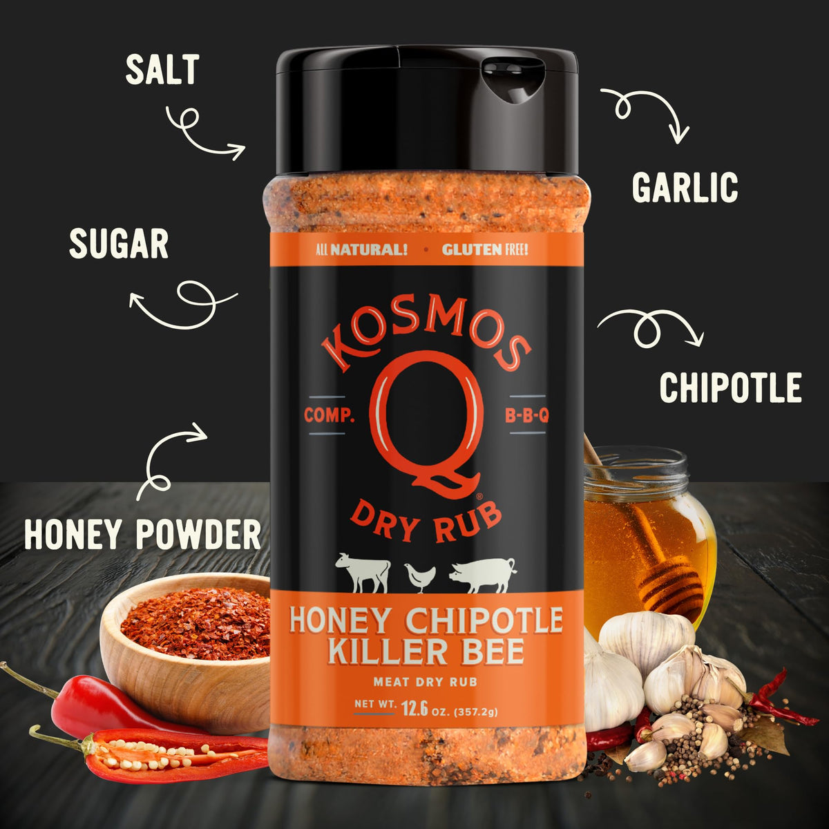 Kosmos Q Dirty Bird BBQ Dry Rub, Sweet & Spicy, 11 Oz