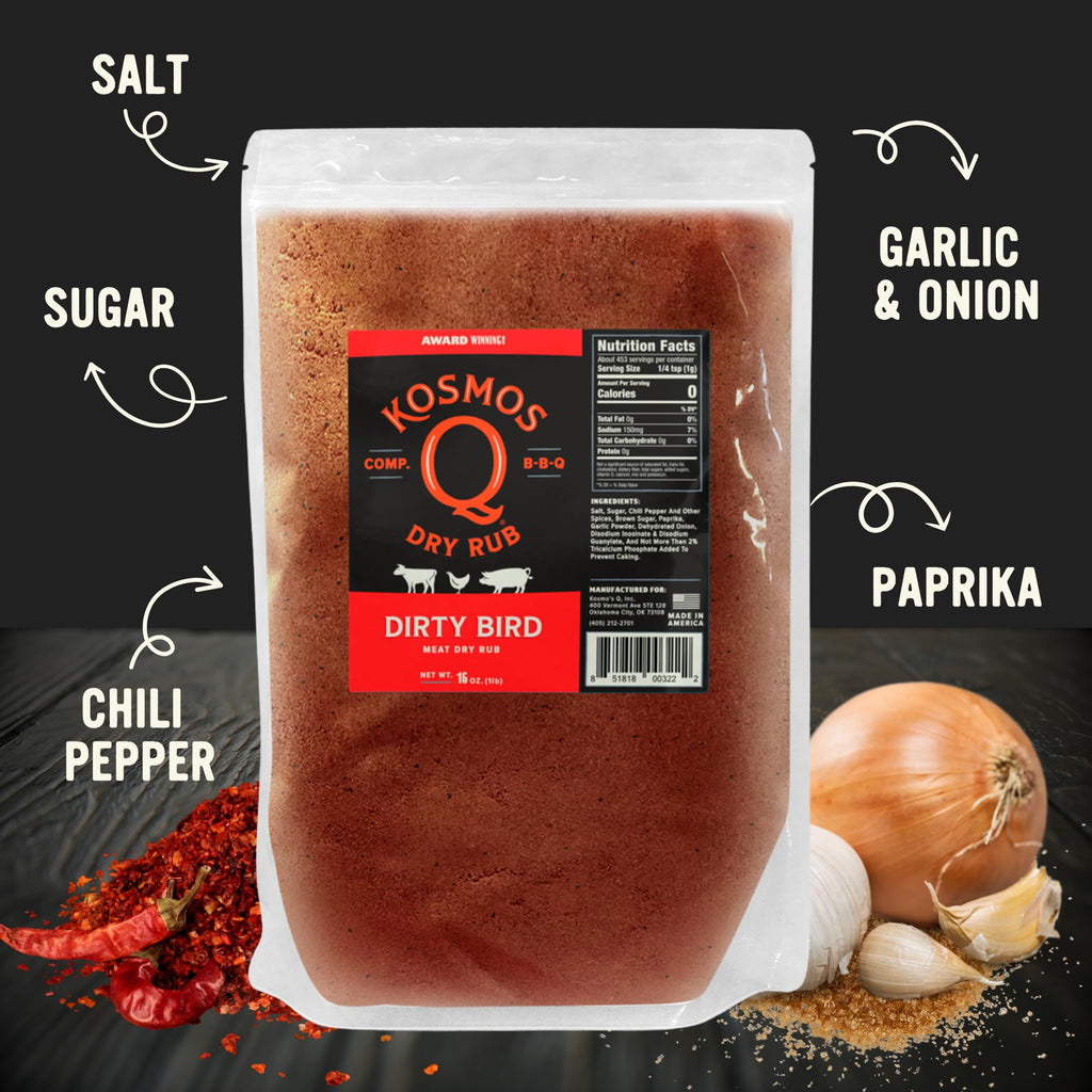 Kosmos Q Dirty Bird BBQ Dry Rub, Sweet & Spicy, 11 Oz