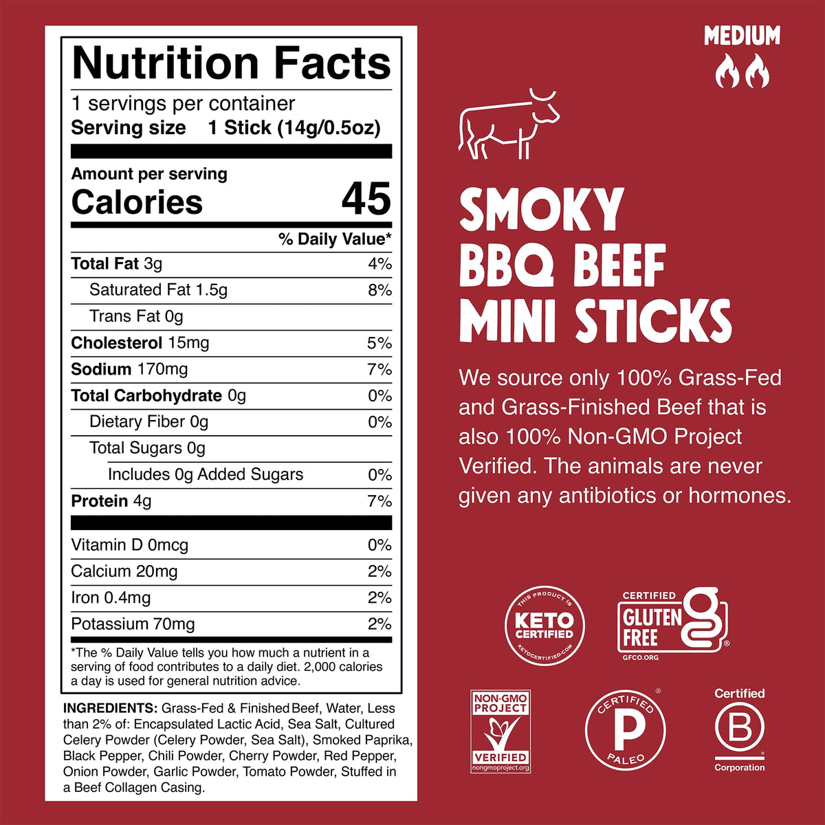 Chomps Original Beef Chomplings, Grass-Fed & Finished, 24ct, Protein Snack