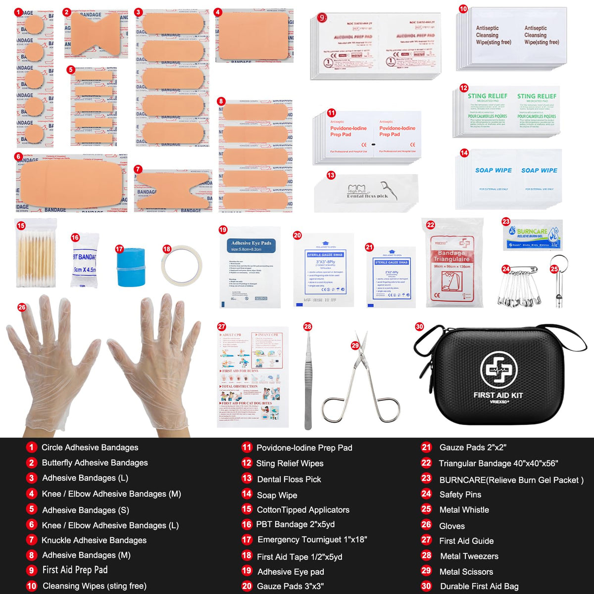 Mini First Aid Kit - 150 Piece Small Waterproof EVA Hard Shell Case
