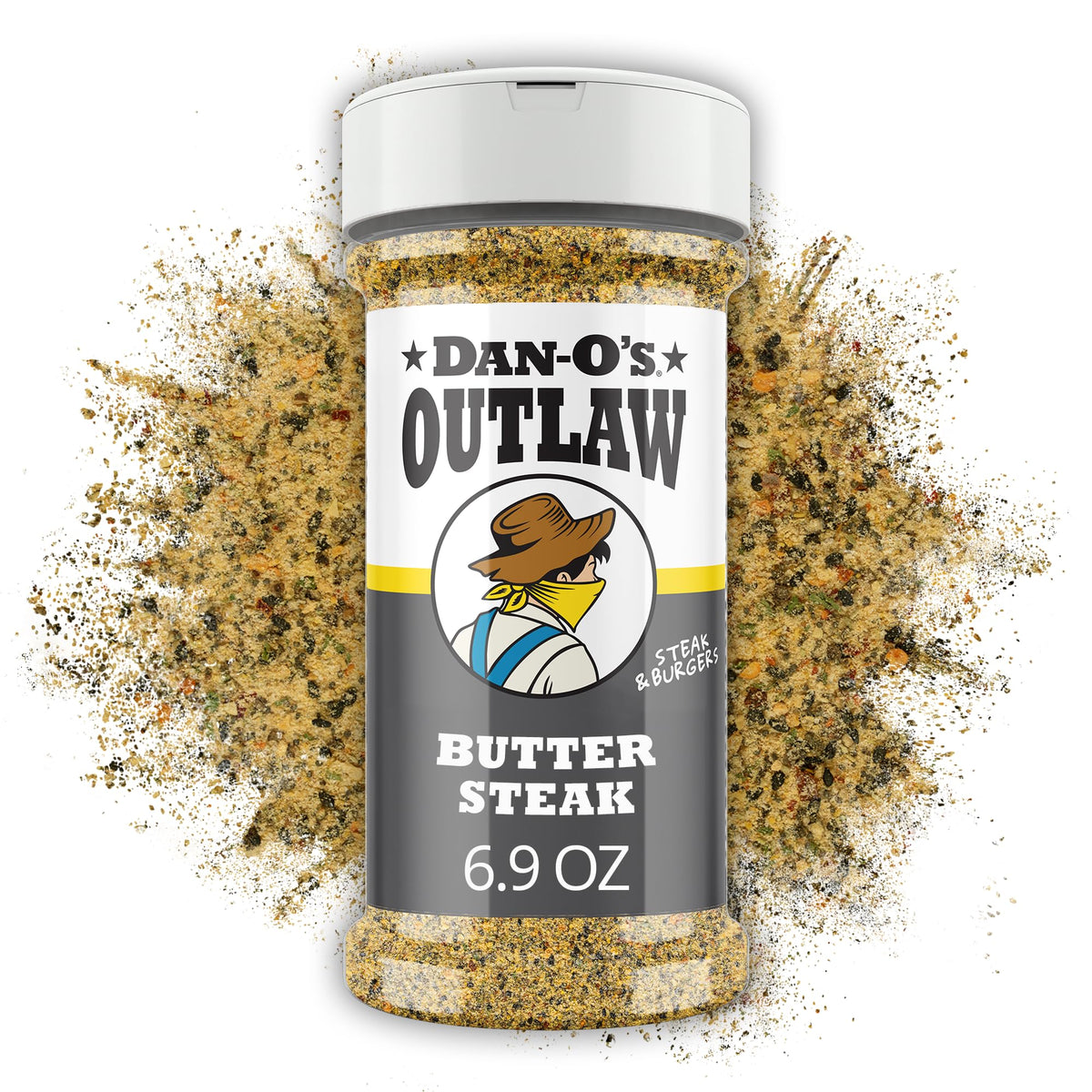 Dan-O’s Outlaw Butter Dust Seasoning – 6.9 oz – Buttery All Purpose Seasoning for Chicken, Vegetables & Popcorn – Sugar Free, Zero Calorie Dry Spice Blend
