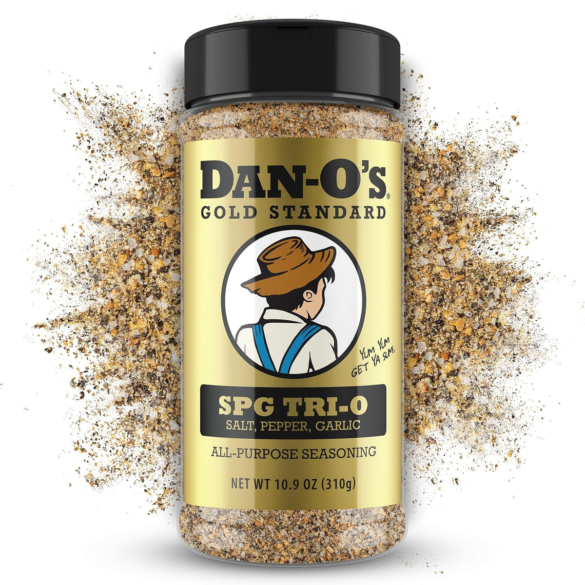 Dan-O’s SPG Tri-O Seasoning – Salt, Pepper & Garlic Blend – Medium Bottle – Premium All Purpose SPG for Steak, Chicken, Seafood & Veggies
