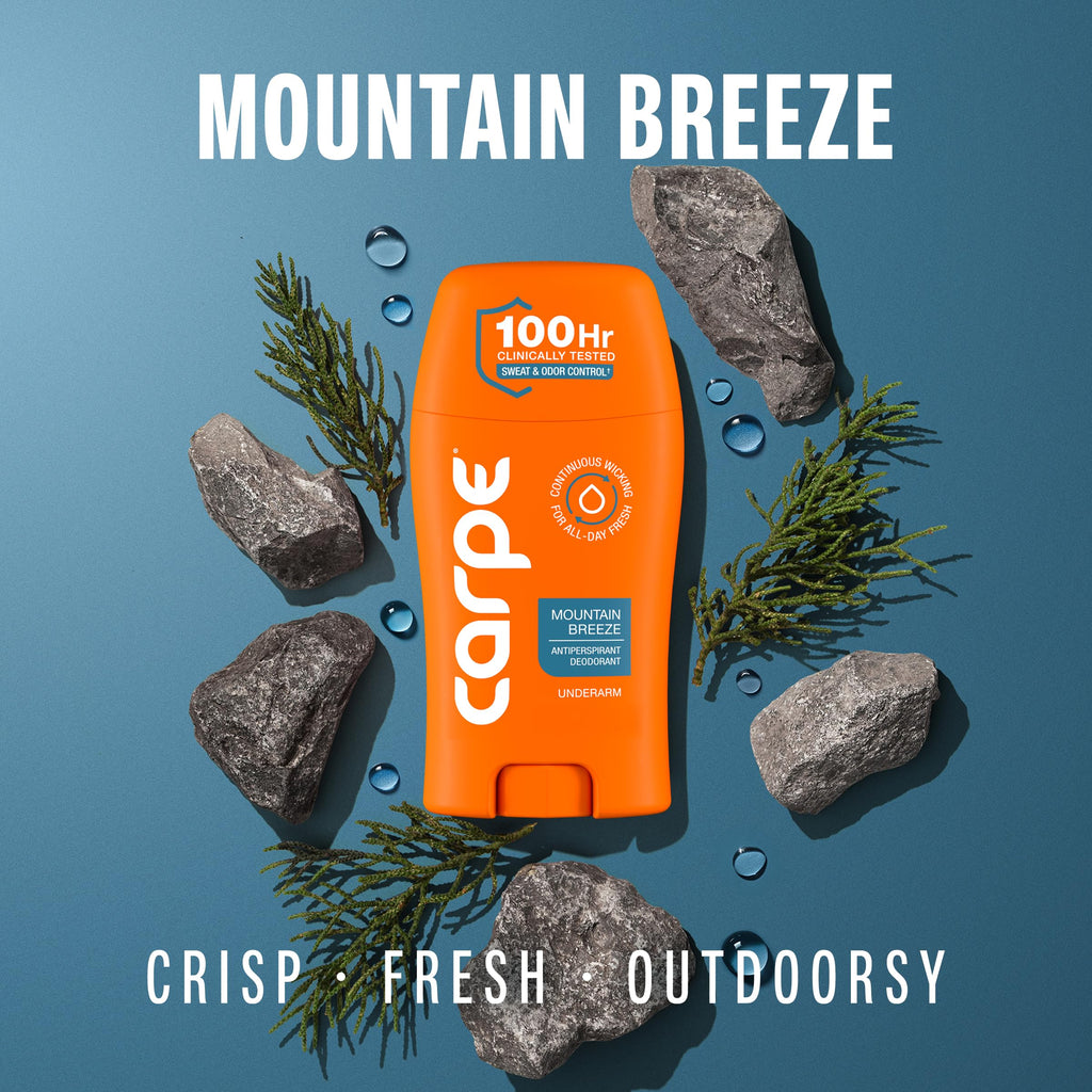 Carpe 100-Hour Deodorant Antiperspirant for Men, Clean Sport - 2 Pack